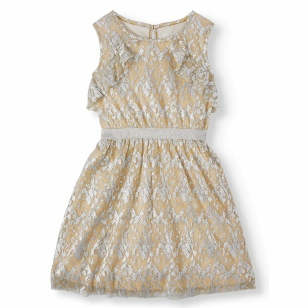 Elegant Silver and Gold Kids Dress